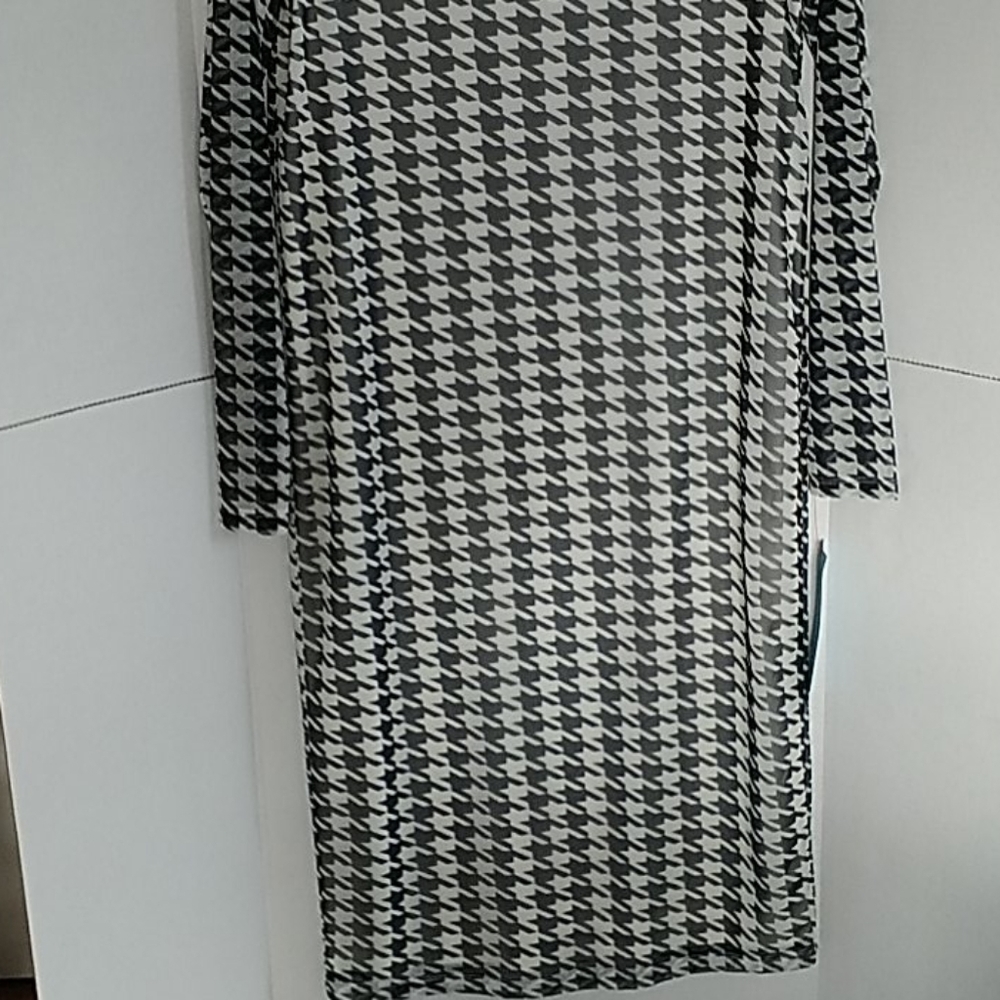 Rhino & Pelle, Black/White Mesh Dress, Sz M - Picture 2 of 12